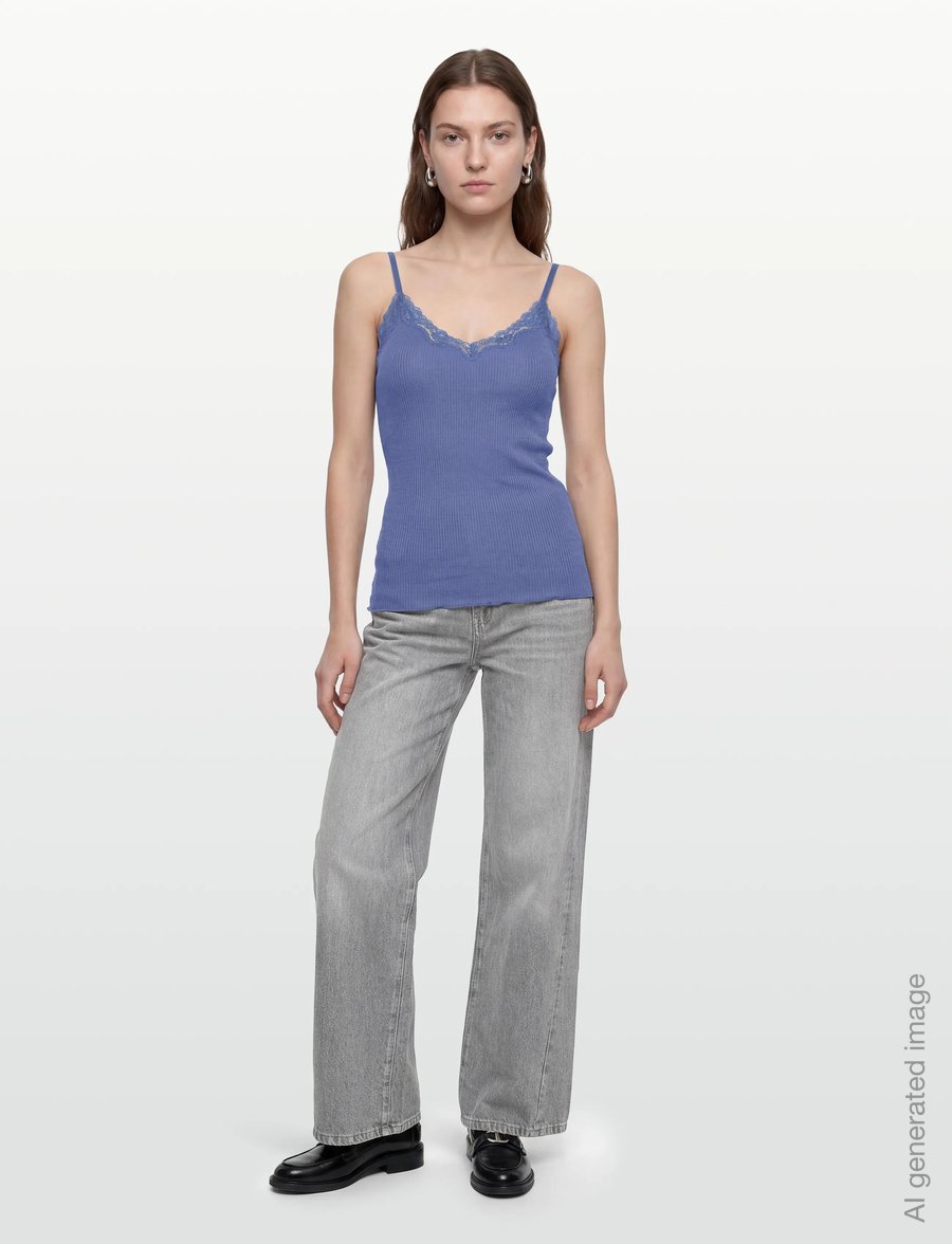 Rosemunde - RWBeatha SL Regular Singlet Top - tanktops - dutch blue - 0