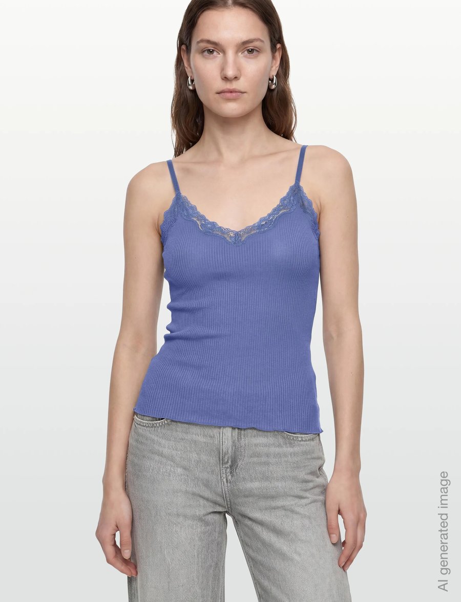 Rosemunde - RWBeatha SL Regular Singlet Top - tanktops - dutch blue - 3