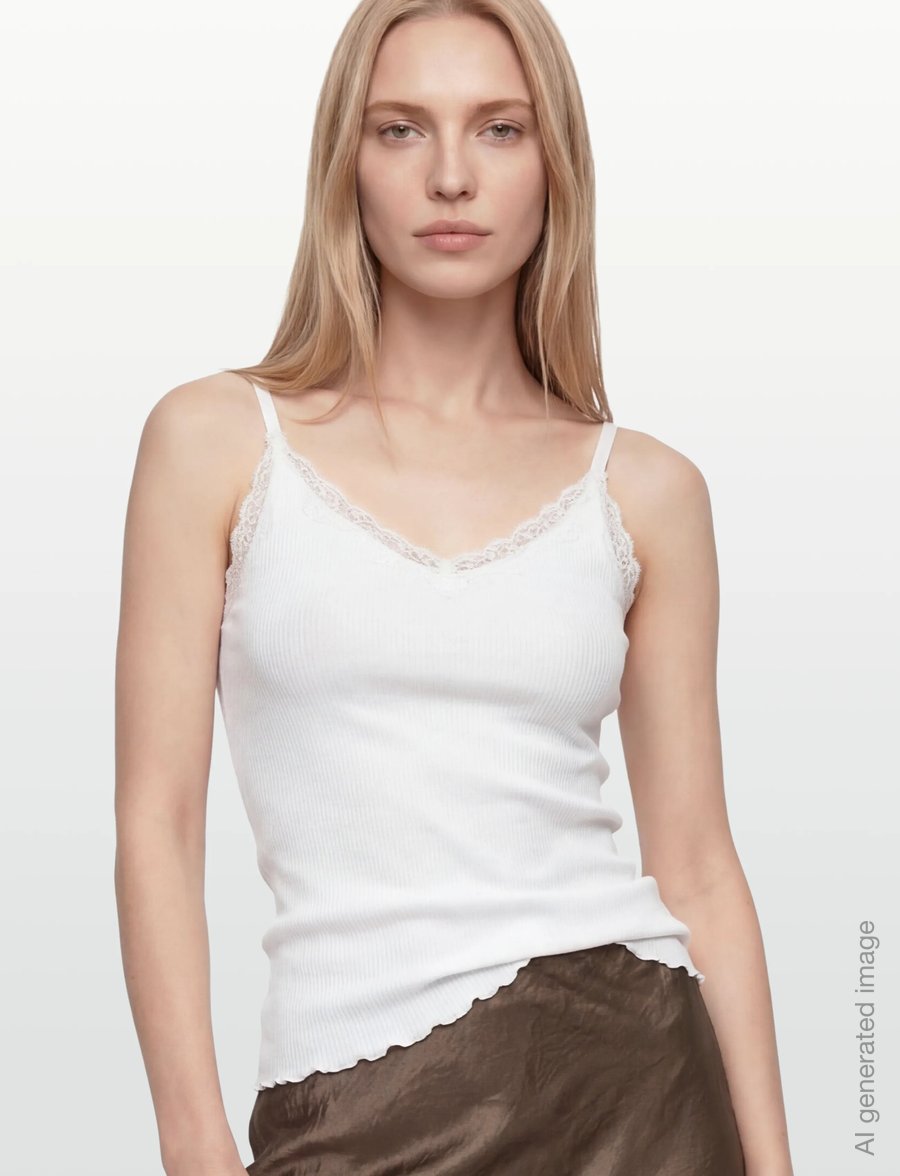 Rosemunde - RWBeatha SL Regular Singlet Top - Ärmellose tops - new white - 3
