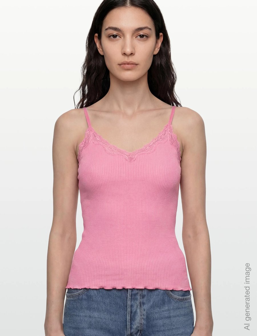 Rosemunde - RWBeatha SL Regular Singlet Top - tanktops - sea pink - 3
