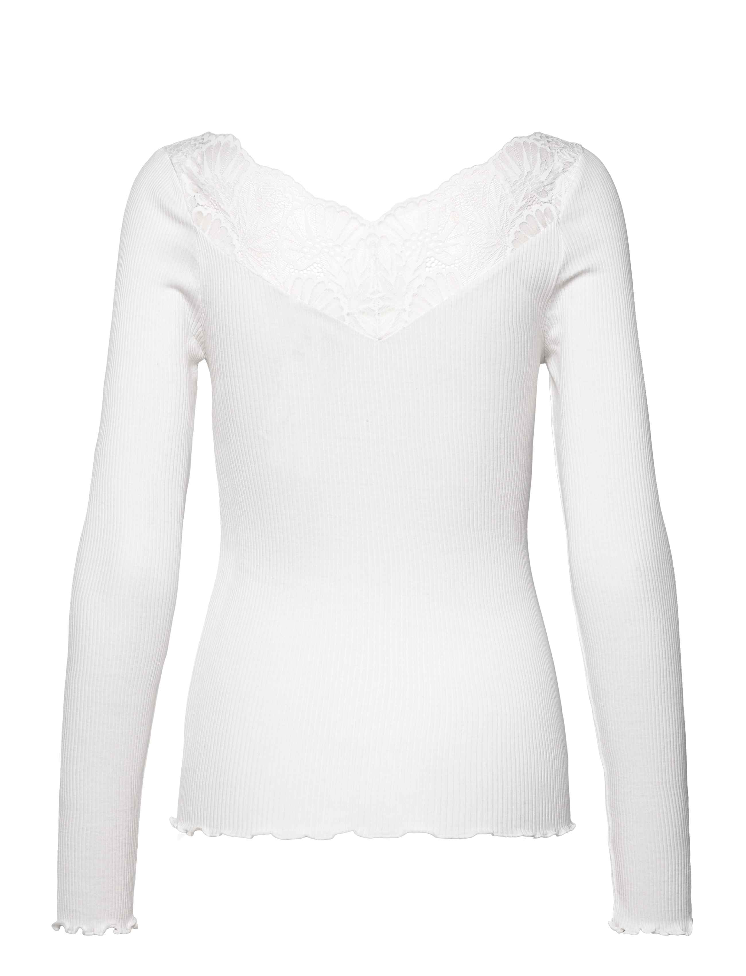 Rosemunde - RWBeatha LS regular t-shirt - langærmede toppe - new white - 1