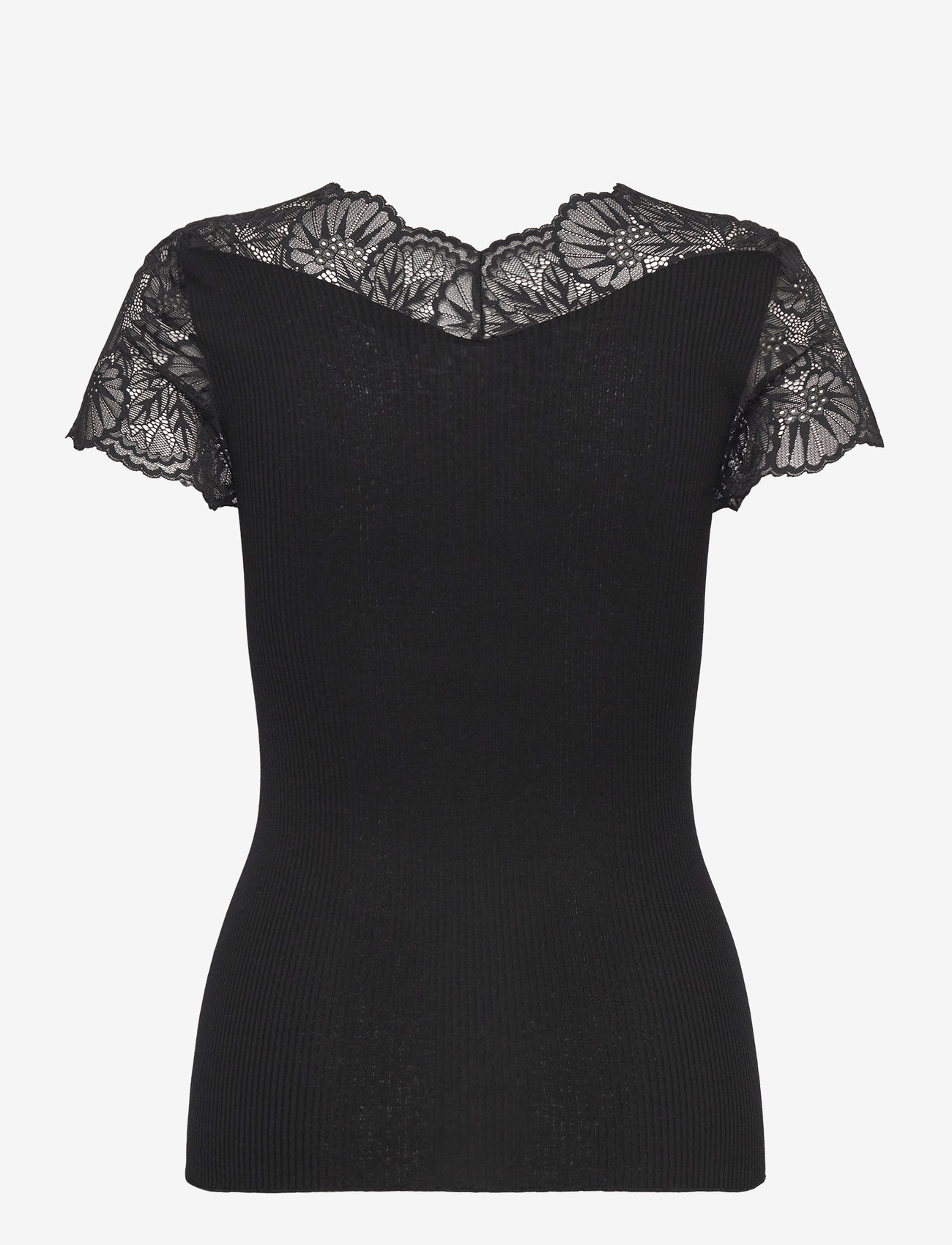 Rosemunde - RWBeatha Silk Capsleeve T-shirt - t-särgid - black - 1