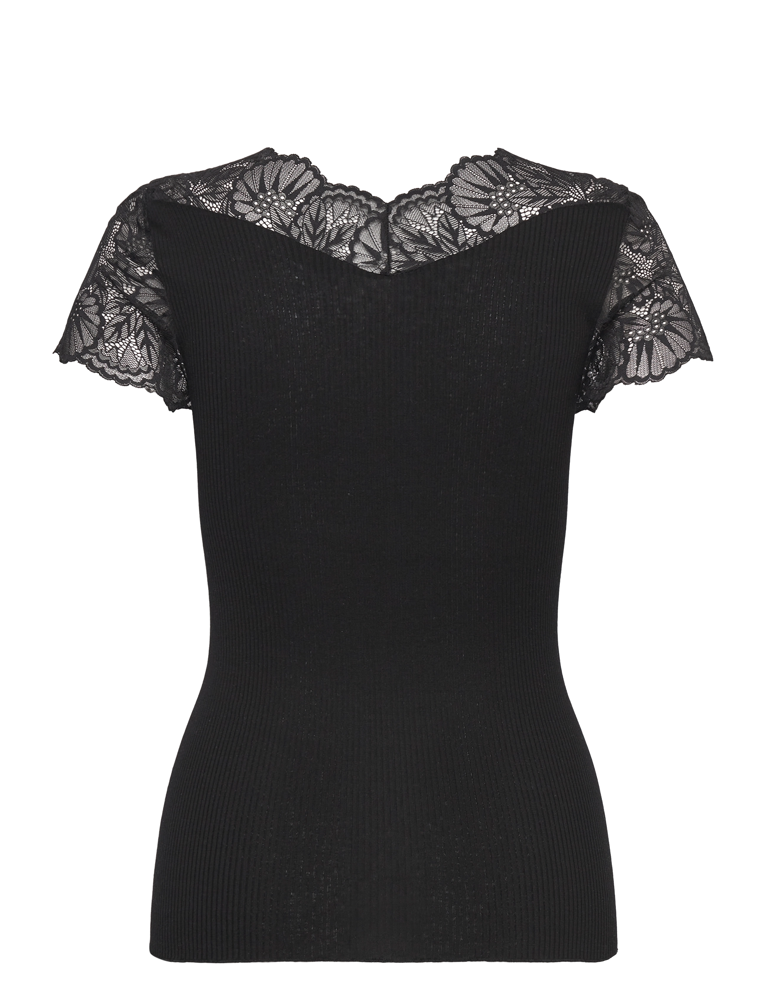 Rosemunde - RWBeatha Silk Capsleeve T-shirt - t-shirts - black - 2