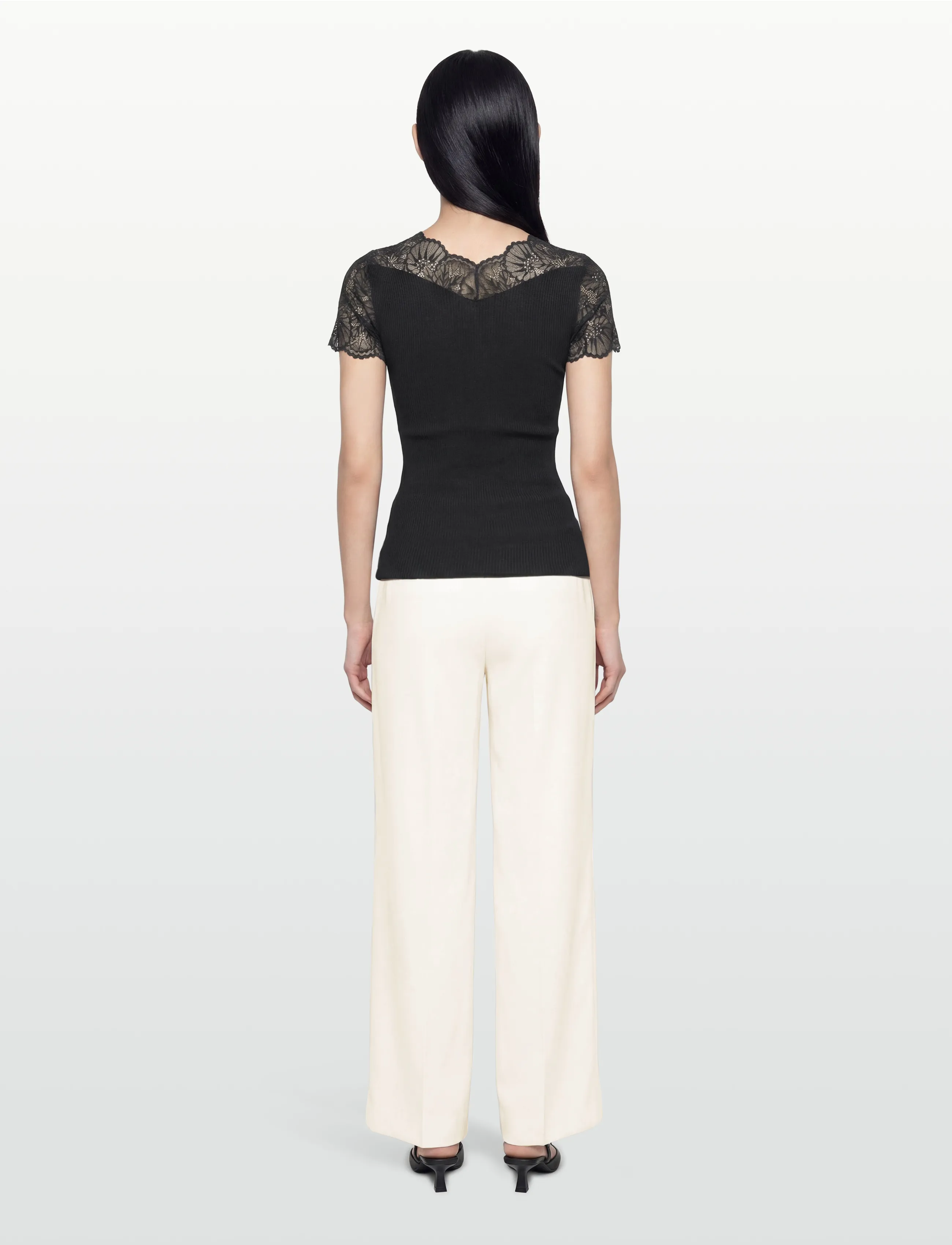 Rosemunde - RWBeatha Silk Capsleeve T-shirt - t-shirts - black - 4