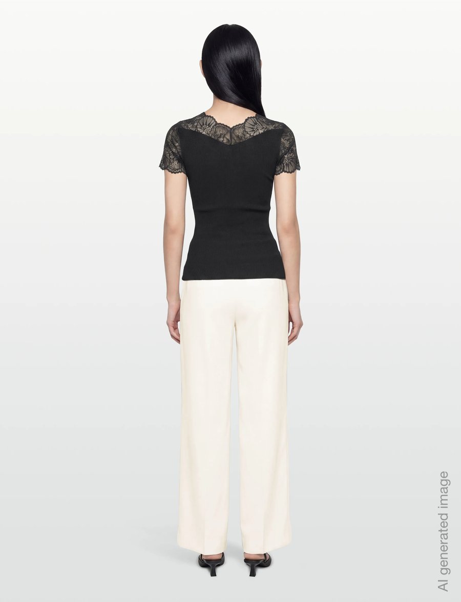 Rosemunde - RWBeatha Silk Capsleeve T-shirt - t-shirts - black - 4