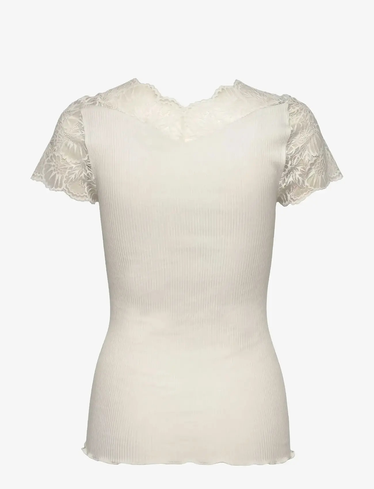 Rosemunde - RWBeatha Silk Capsleeve T-shirt - marškinėliai - ivory - 2