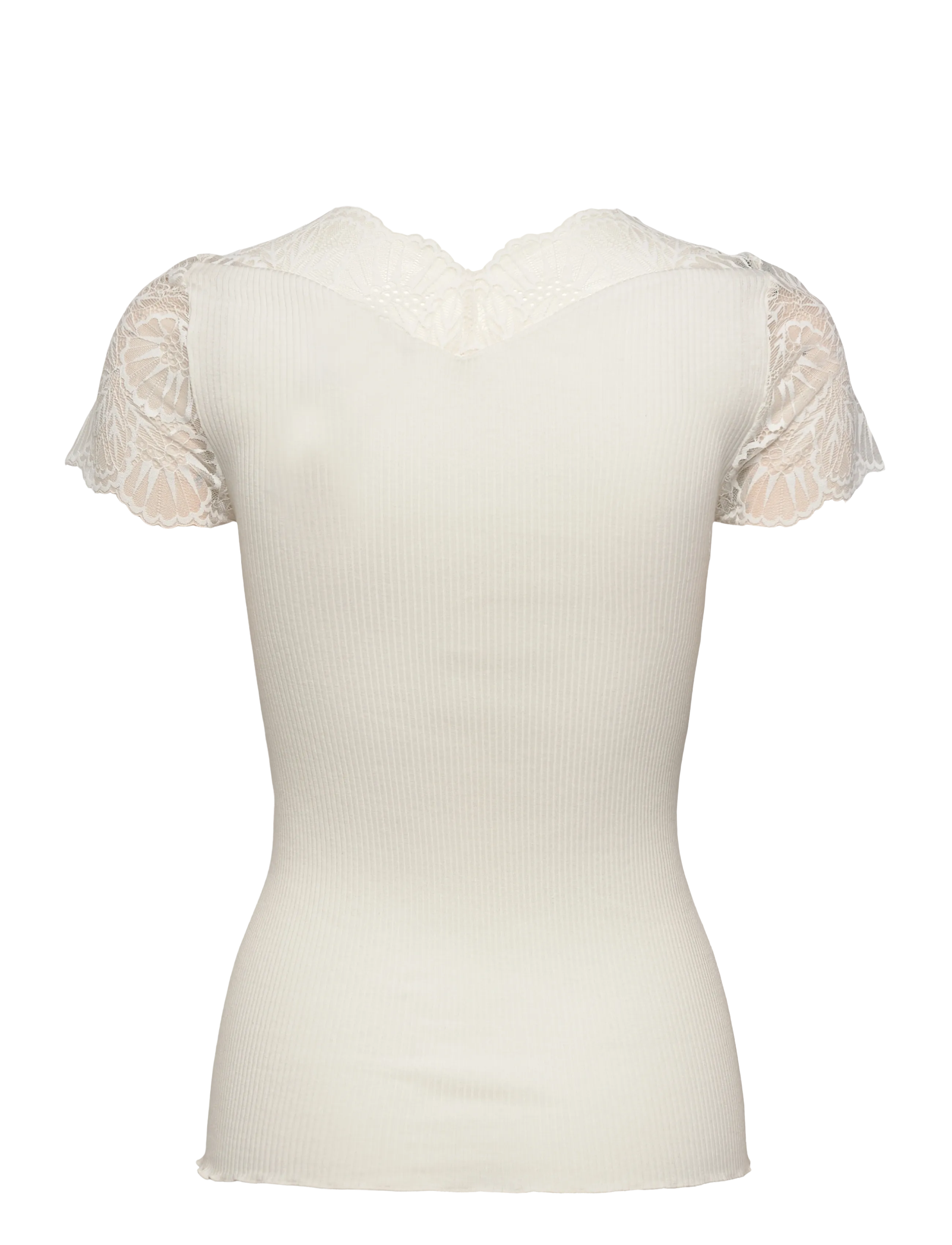 Rosemunde - RWBeatha Silk Capsleeve T-shirt - t-särgid - ivory - 2
