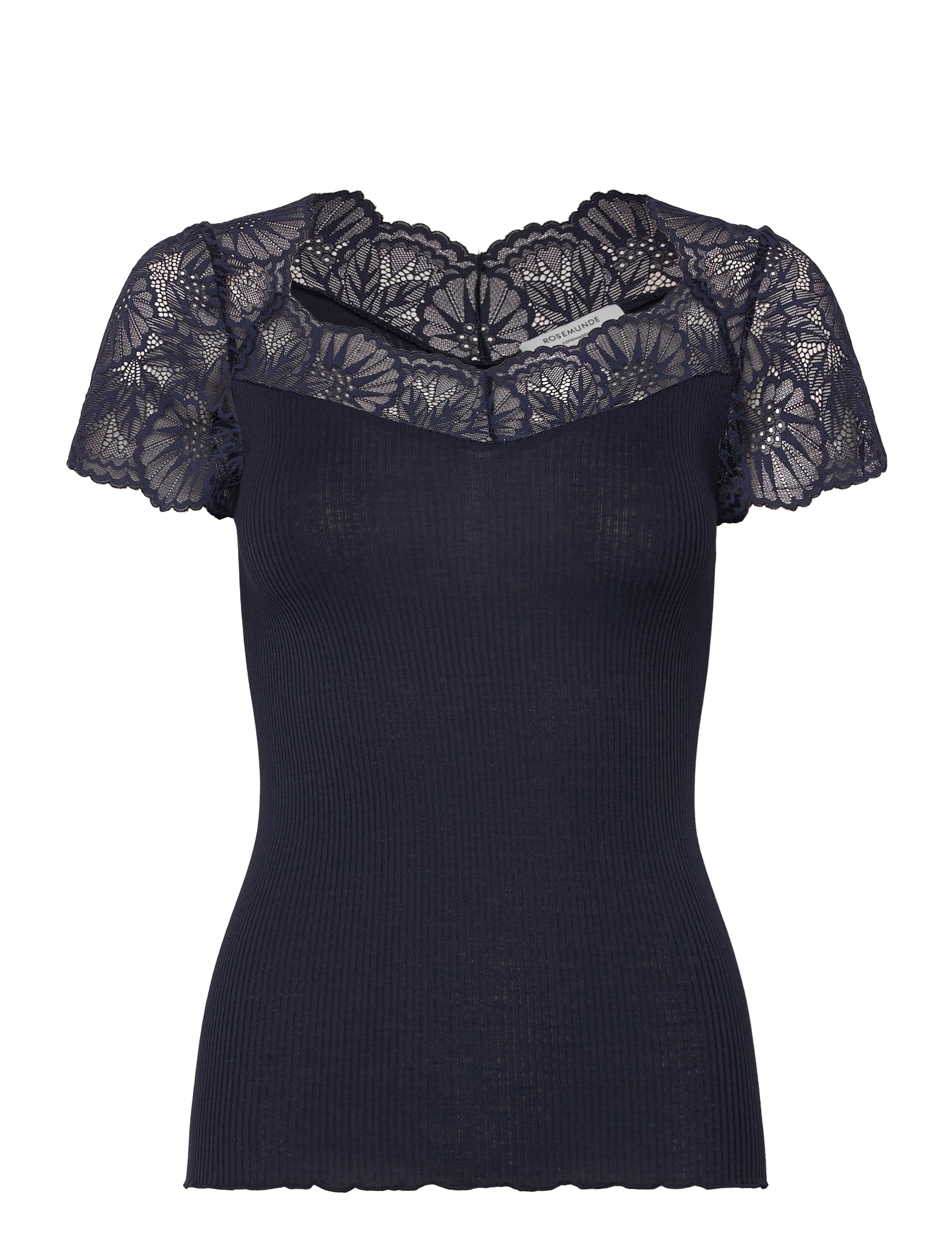 ROSEMUNDE Rwbeatha Silk Capsleeve T-Shirt Navy - XS - Damen