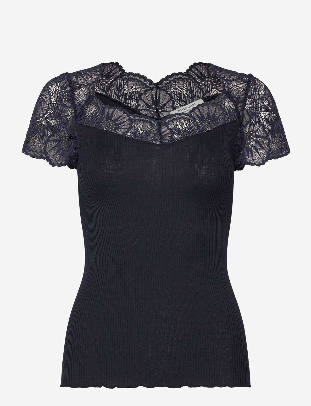 Rosemunde - RWBeatha Silk Capsleeve T-shirt - t-shirts - navy - 1