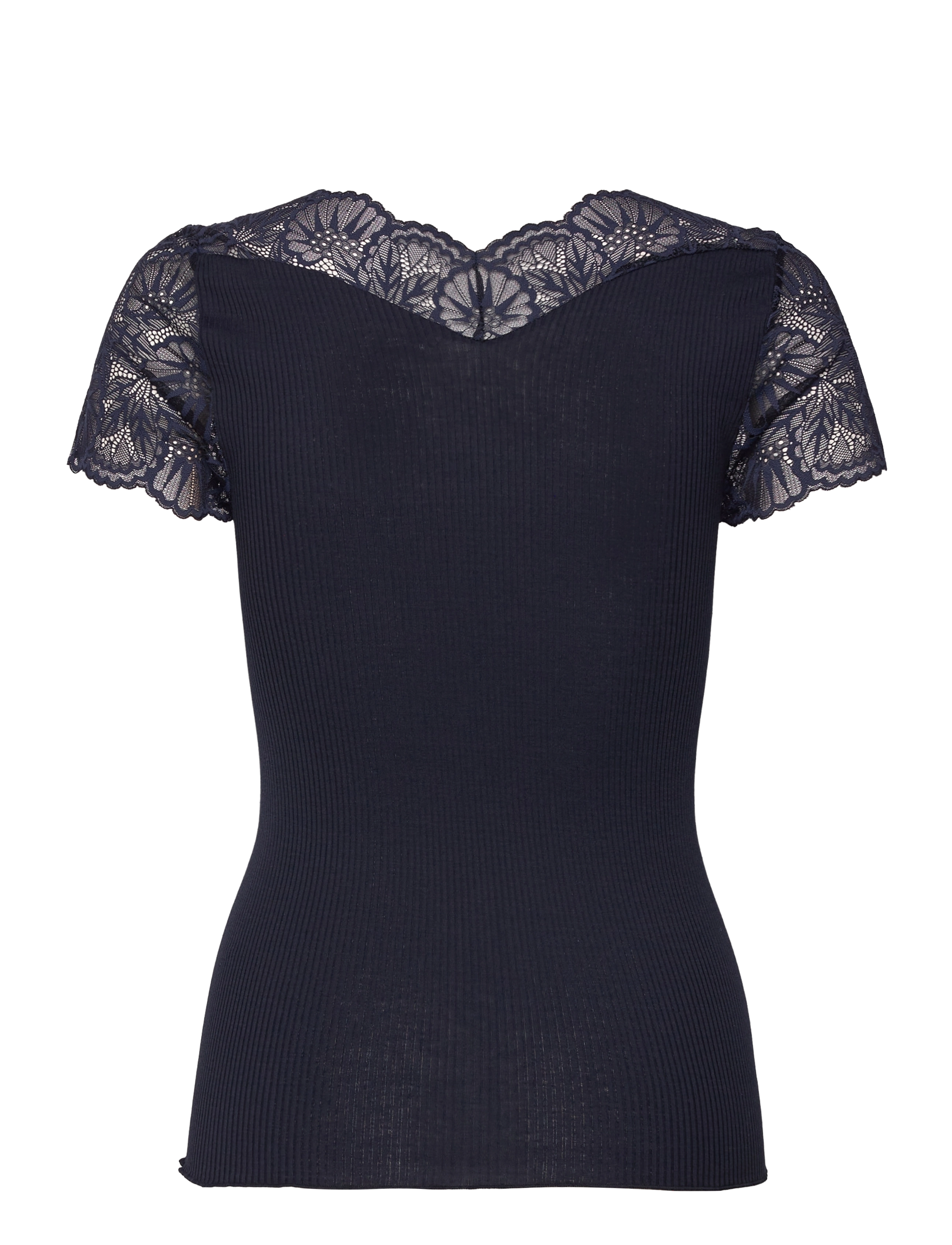 Rosemunde - RWBeatha Silk Capsleeve T-shirt - t-särgid - navy - 2