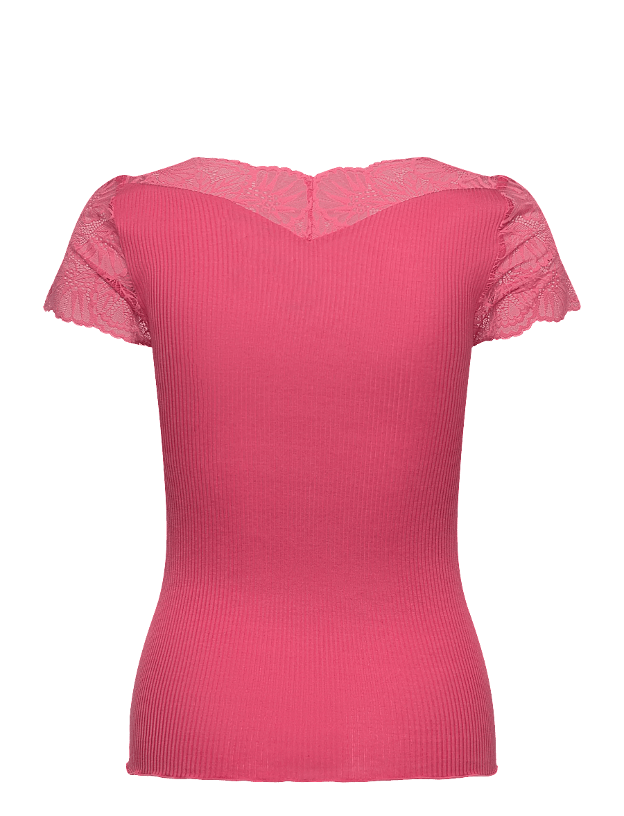 Rosemunde - RWBeatha Silk Capsleeve T-shirt - t-shirts - rapture rose - 2