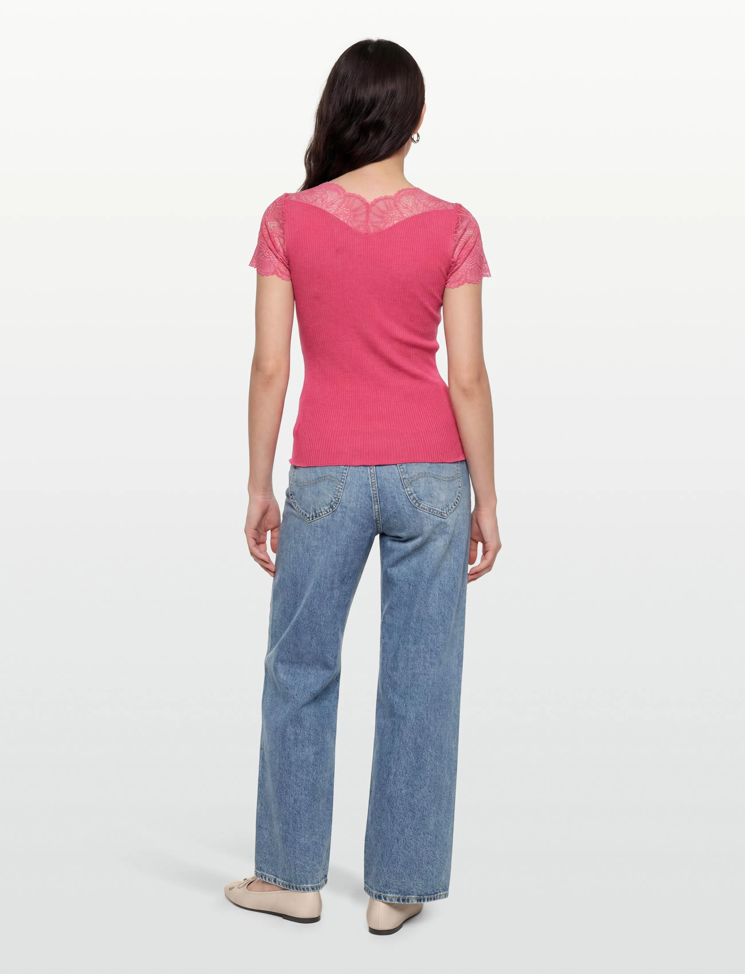 Rosemunde - RWBeatha Silk Capsleeve T-shirt - t-shirts - rapture rose - 4