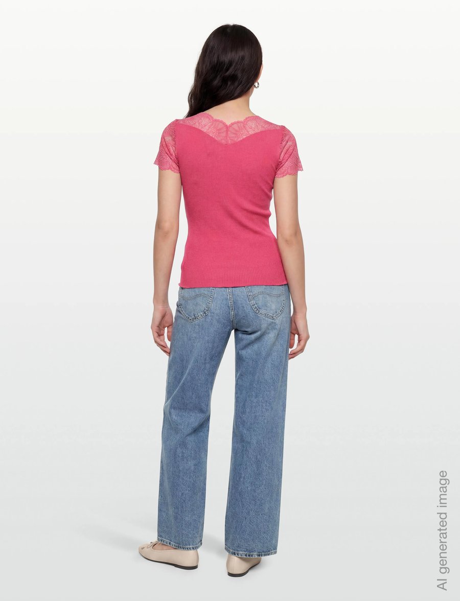 Rosemunde - RWBeatha Silk Capsleeve T-shirt - t-shirts - rapture rose - 4