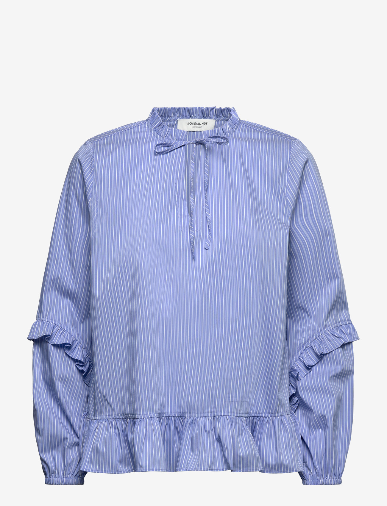 Rosemunde - RWIris Stripe LS Regular Blouse - langärmlige blusen - blue stripe - 0