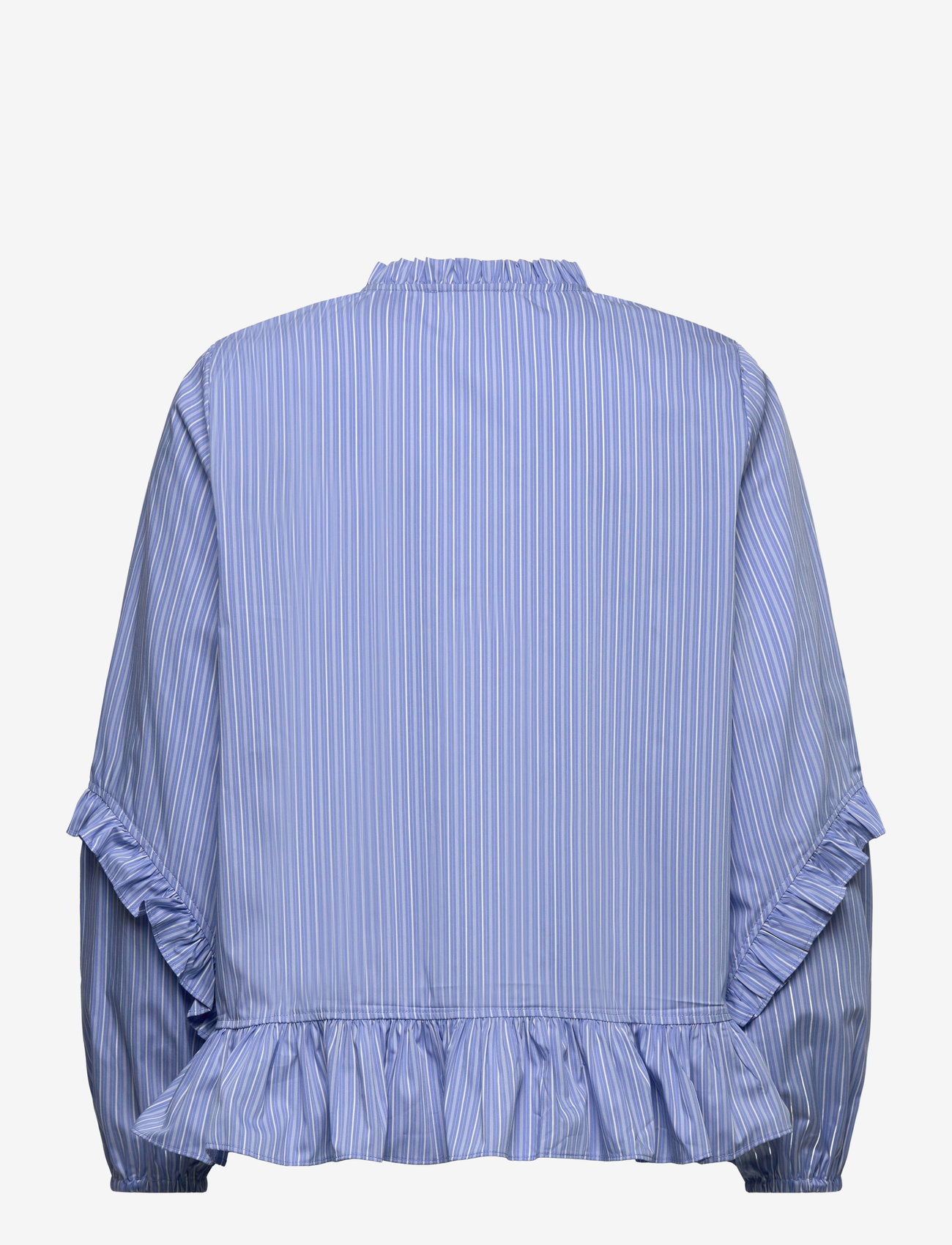 Rosemunde - RWIris Stripe LS Regular Blouse - langärmlige blusen - blue stripe - 1
