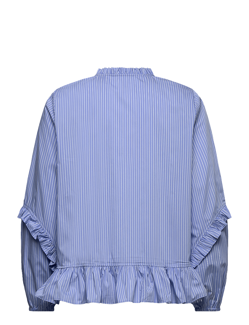Rosemunde - RWIris Stripe LS Regular Blouse - langärmlige blusen - blue stripe - 2