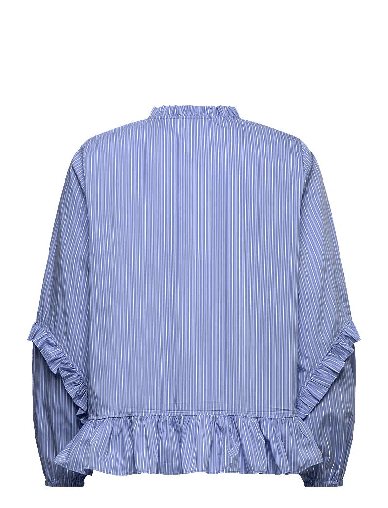 Rosemunde - RWIris Stripe LS Regular Blouse - langärmlige blusen - blue stripe - 2