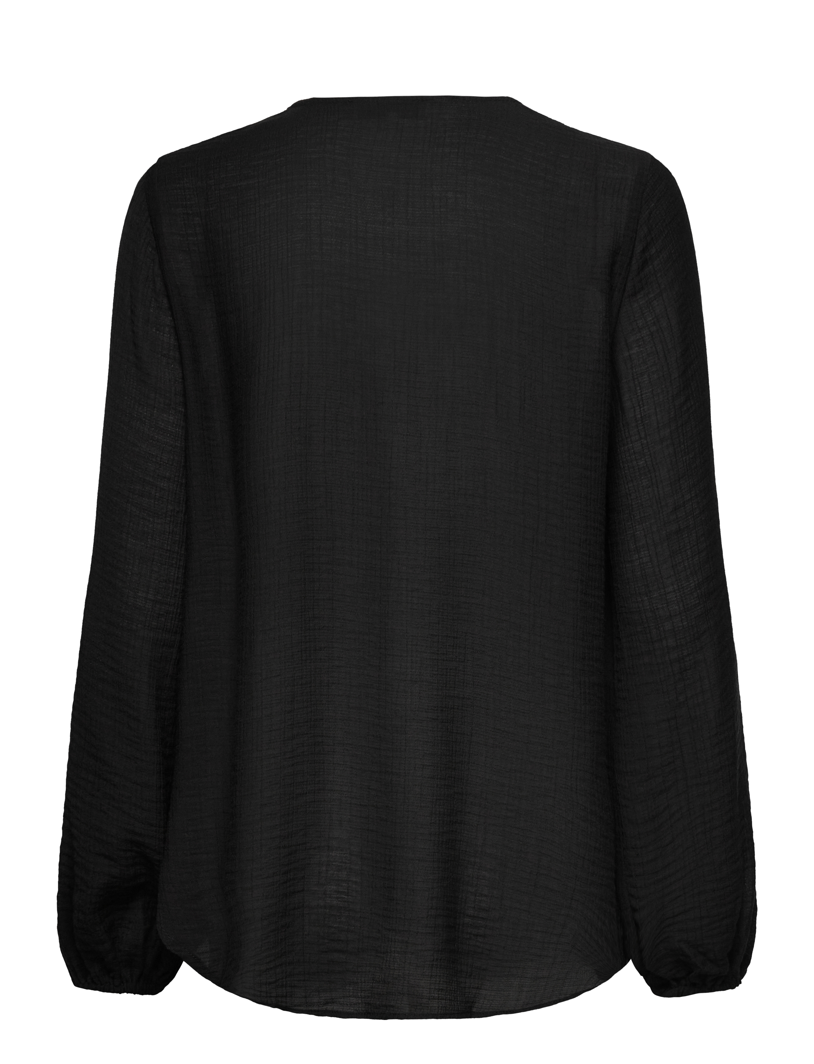 Rosemunde - RWRoa LS Long Blouse - långärmade blusar - black - 1