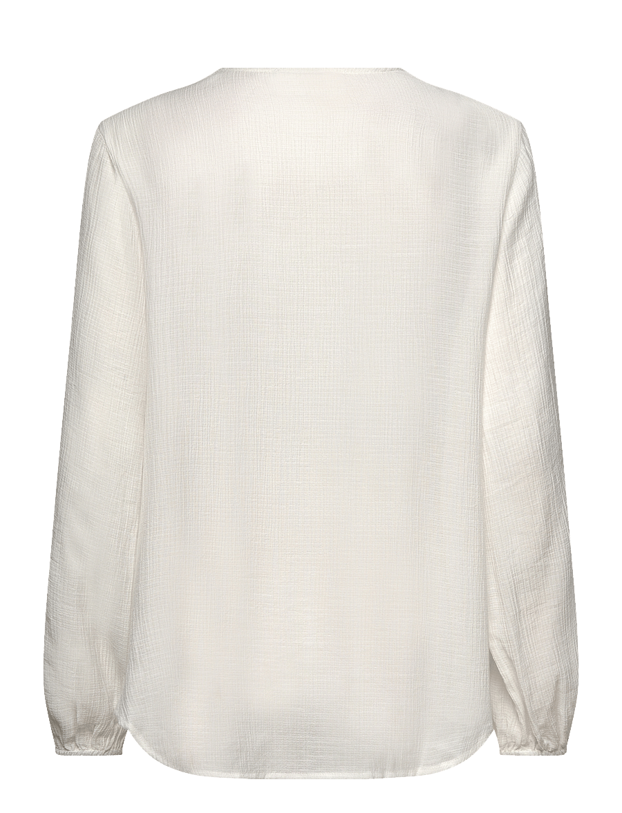 Rosemunde - RWRoa LS Long Blouse - long sleeved blouses - cloud dancer - 1