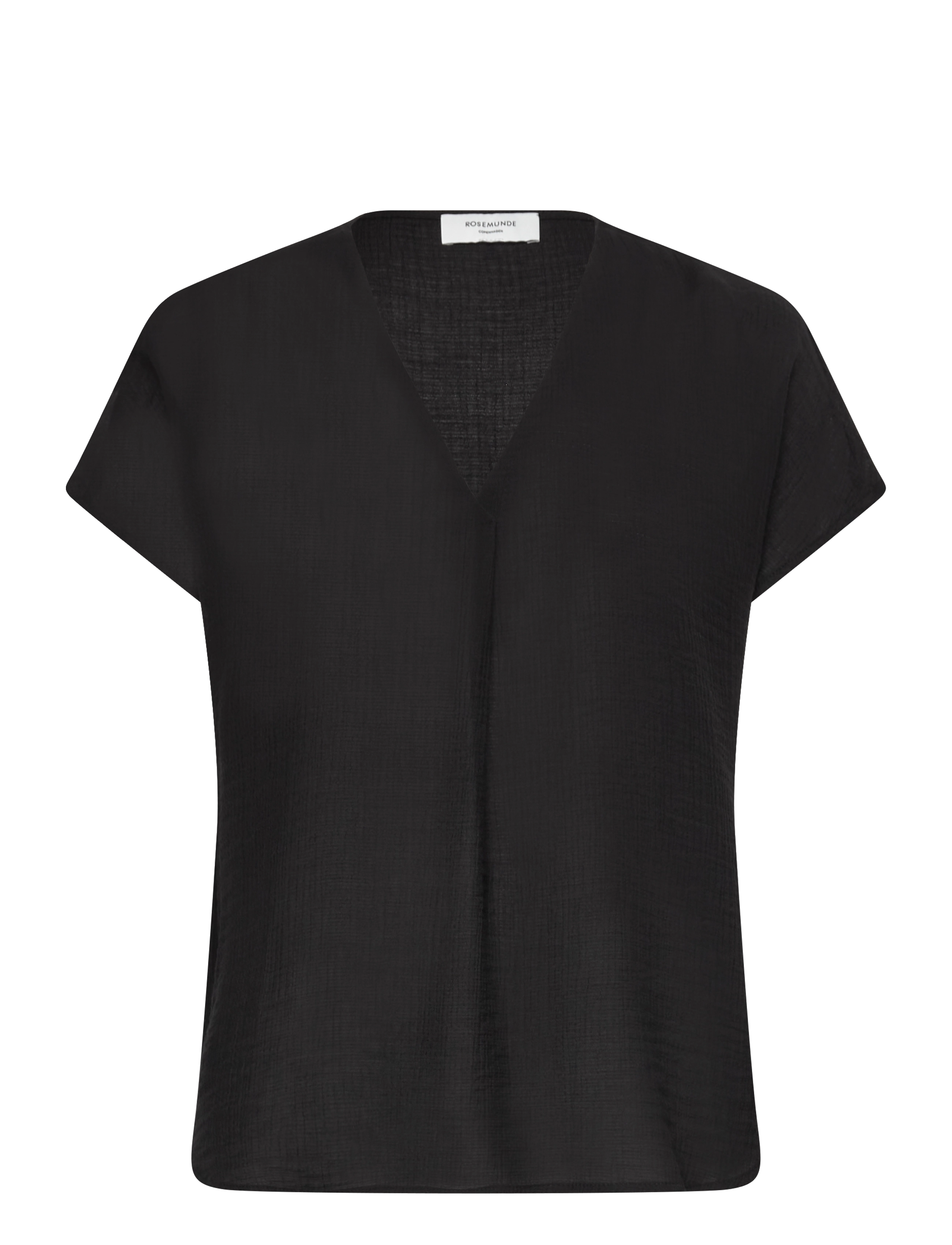 Rosemunde RWRoa SL Regular Blouse - Kortærmede bluser - BLACK / black