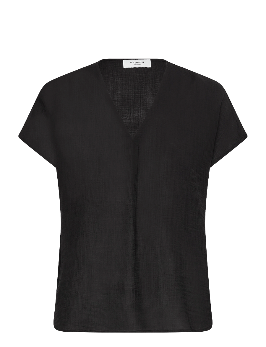Rosemunde - RWRoa SL Regular Blouse - kurzärmelige blusen - black - 0