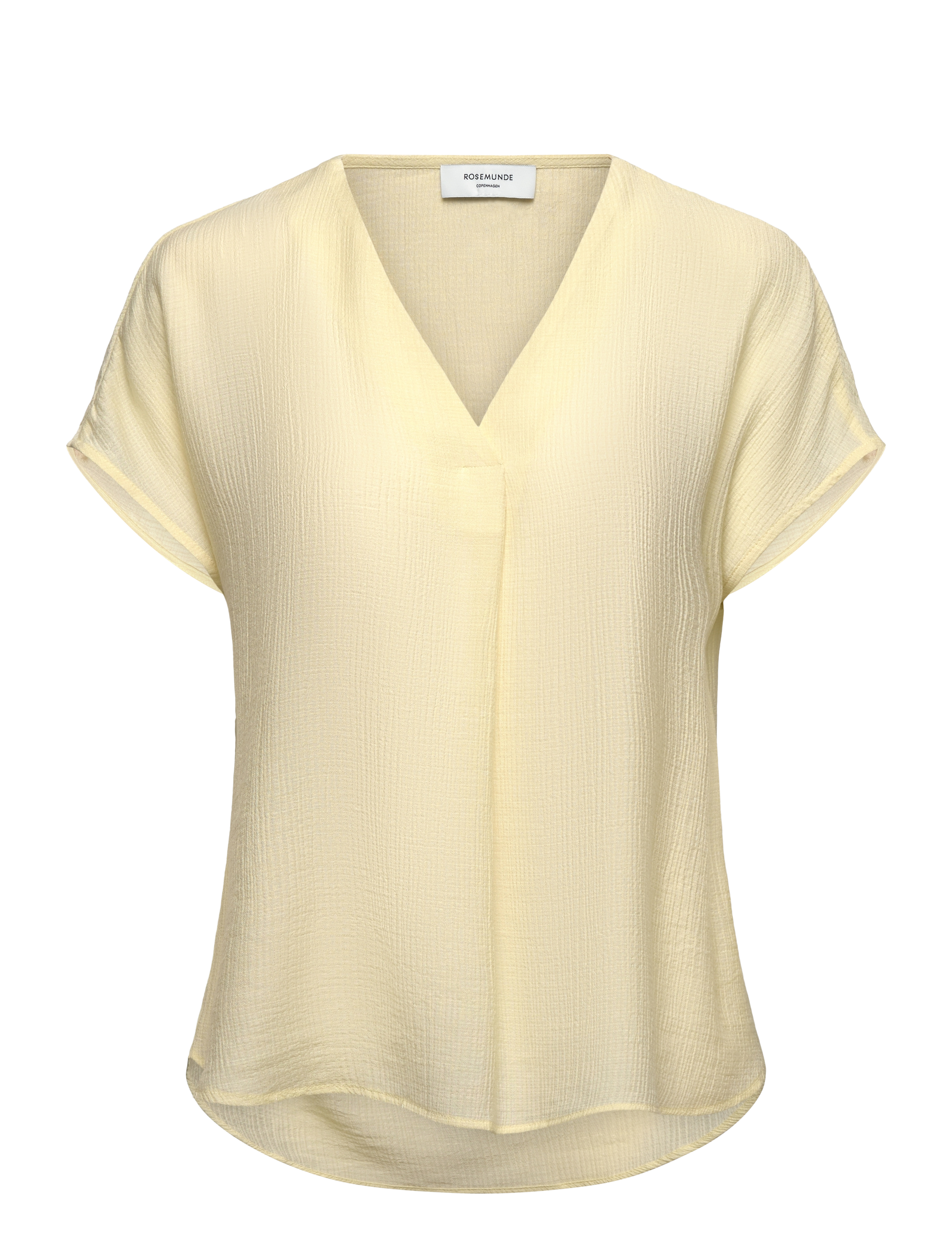 Rosemunde Rwroa Sl Regular Blouse, Kvinder, Kortærmet V-hals Bluse, Gul, Str: 36