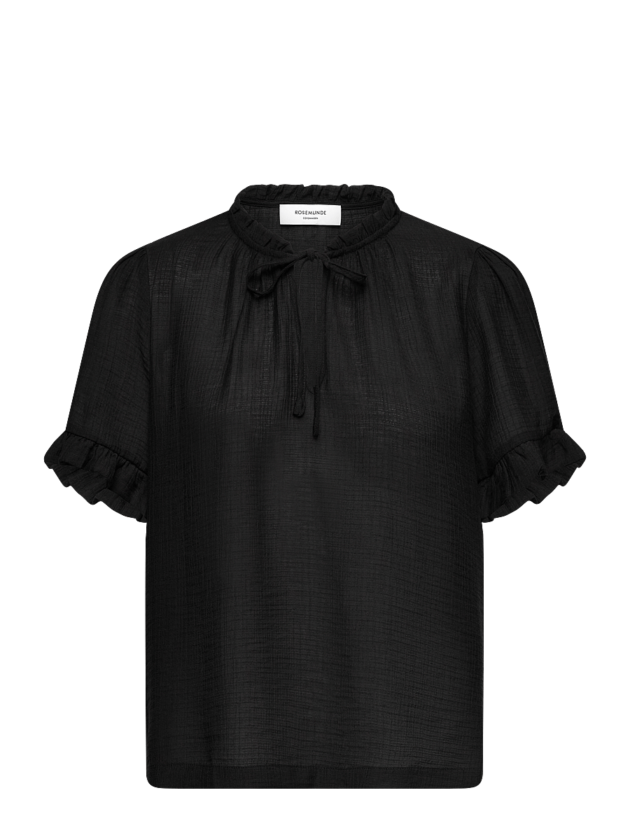 Rosemunde - RWRoa SS Regular Blouse - kurzärmelige blusen - black - 0