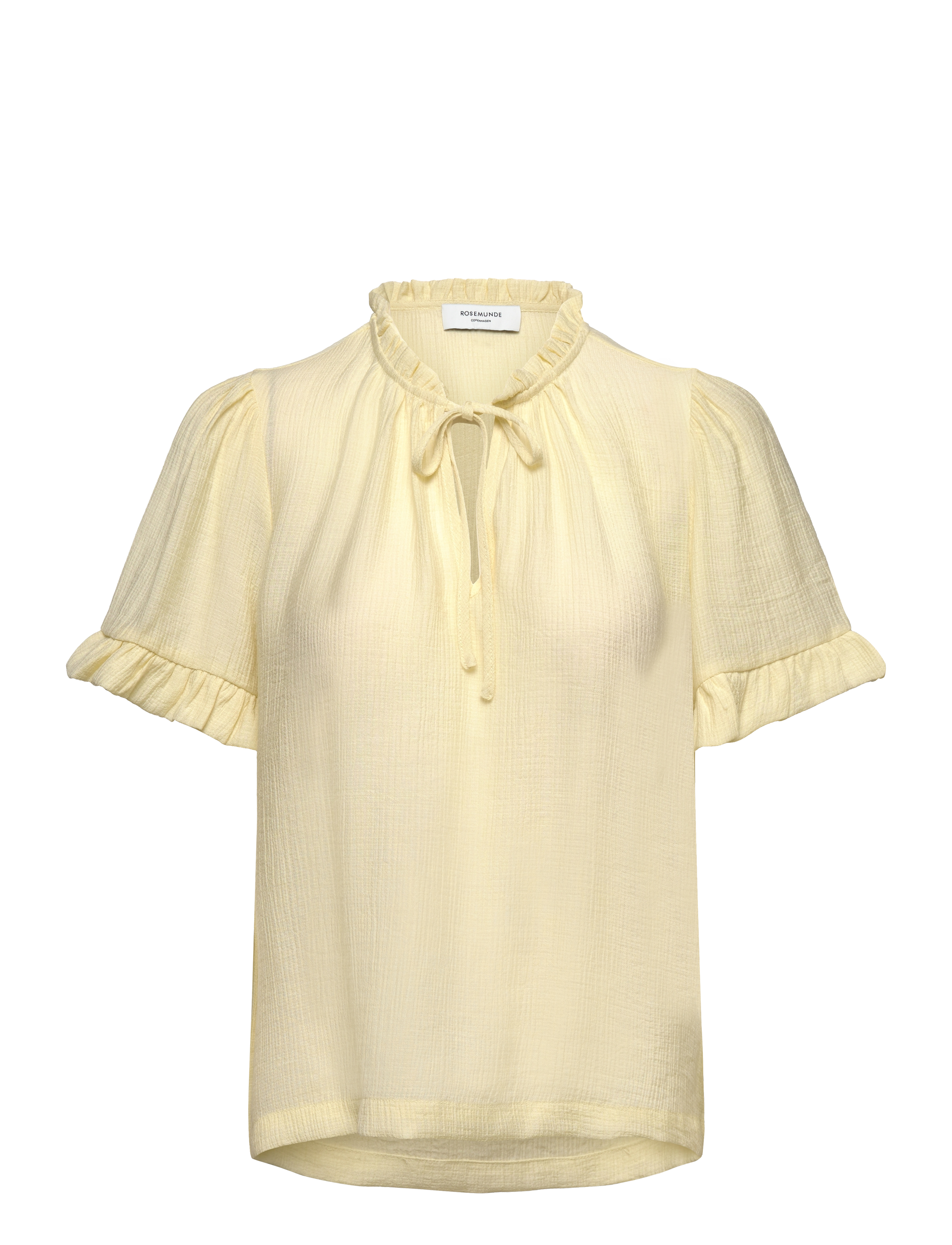 Rosemunde RWRoa SS Regular Blouse - Kurzärmelige Blusen - PASTEL YELLOW / yellow