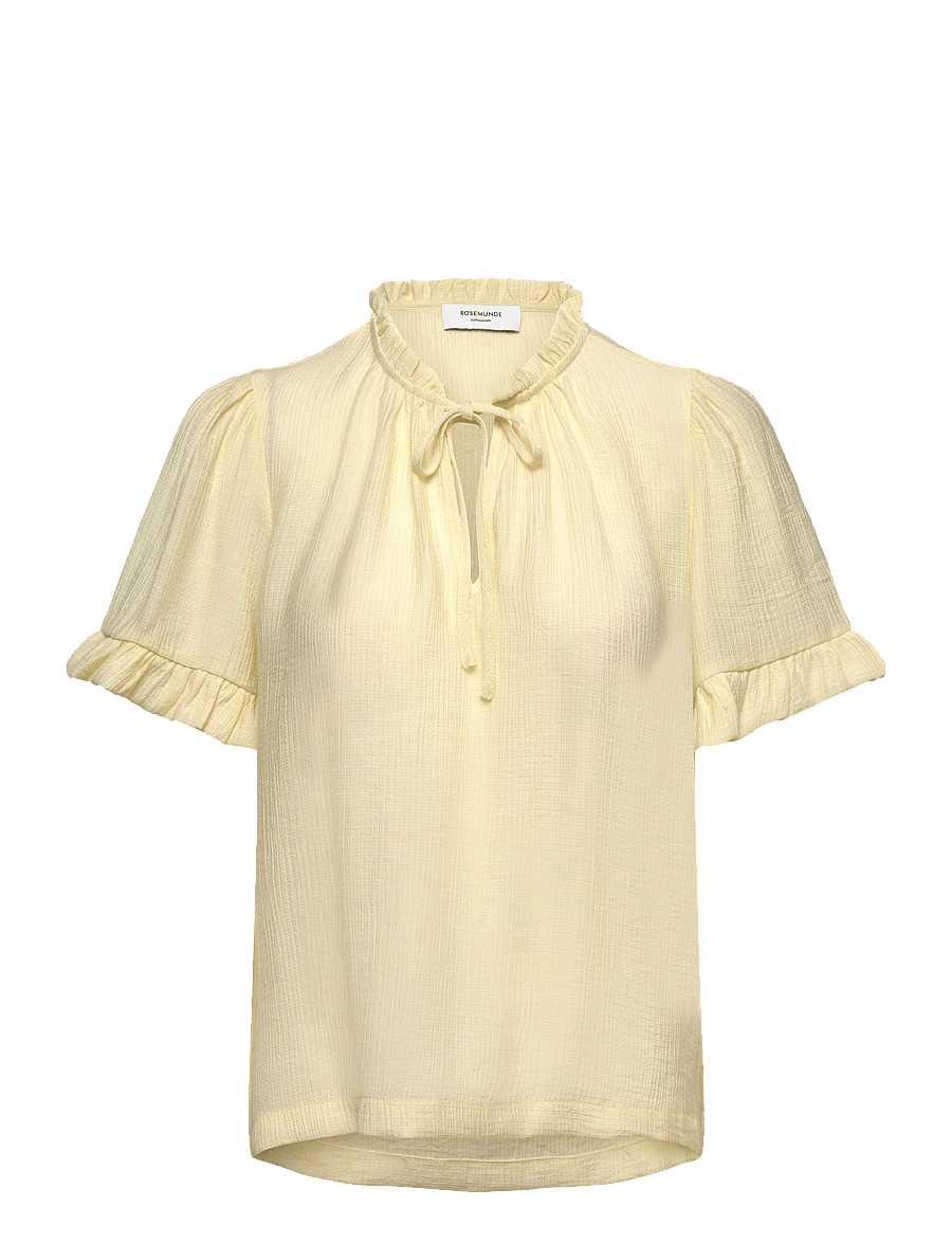 Rosemunde - RWRoa SS Regular Blouse - kurzärmelige blusen - pastel yellow - 0