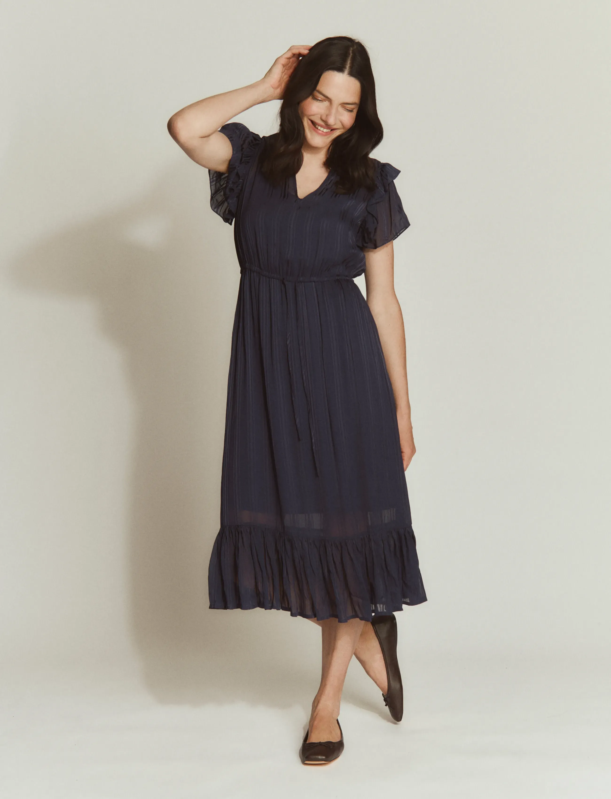 Rosemunde Rwgloria Ss Midi Dress, 36, Dresses, Marineblau - Evening Frauen