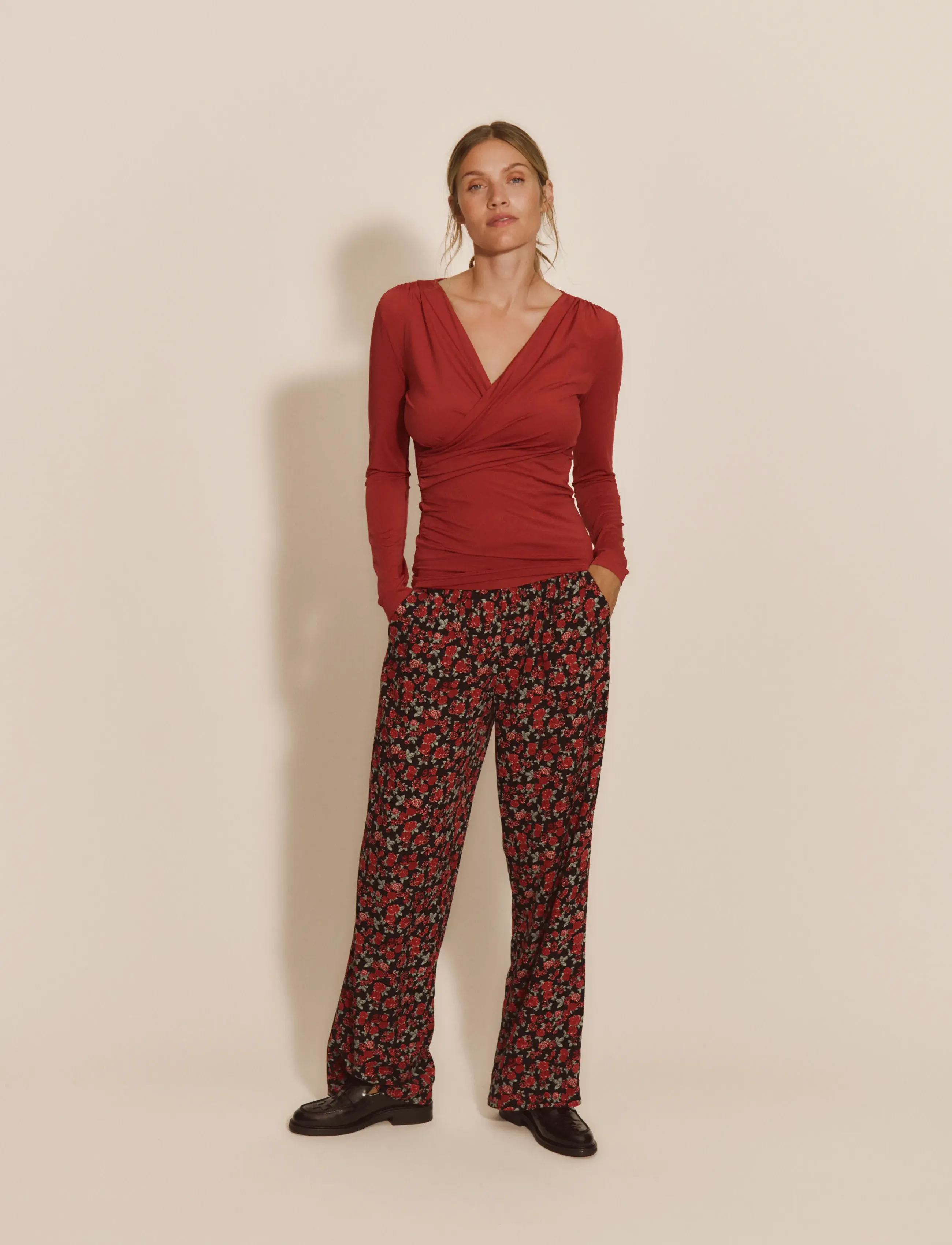 Rosemunde Rwelif Mw Trousers, 36, Red, Bukser > Brede Ben, Dame