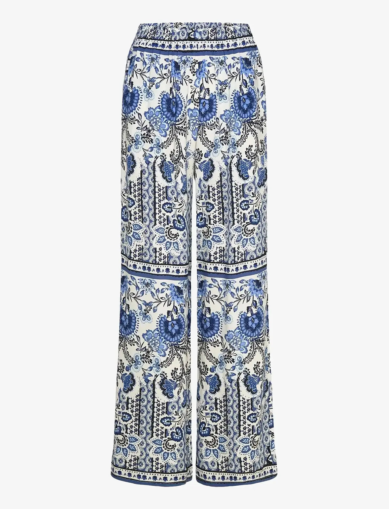 Rosemunde - RWElif MW Trousers - wide leg trousers - blue boho print - 1