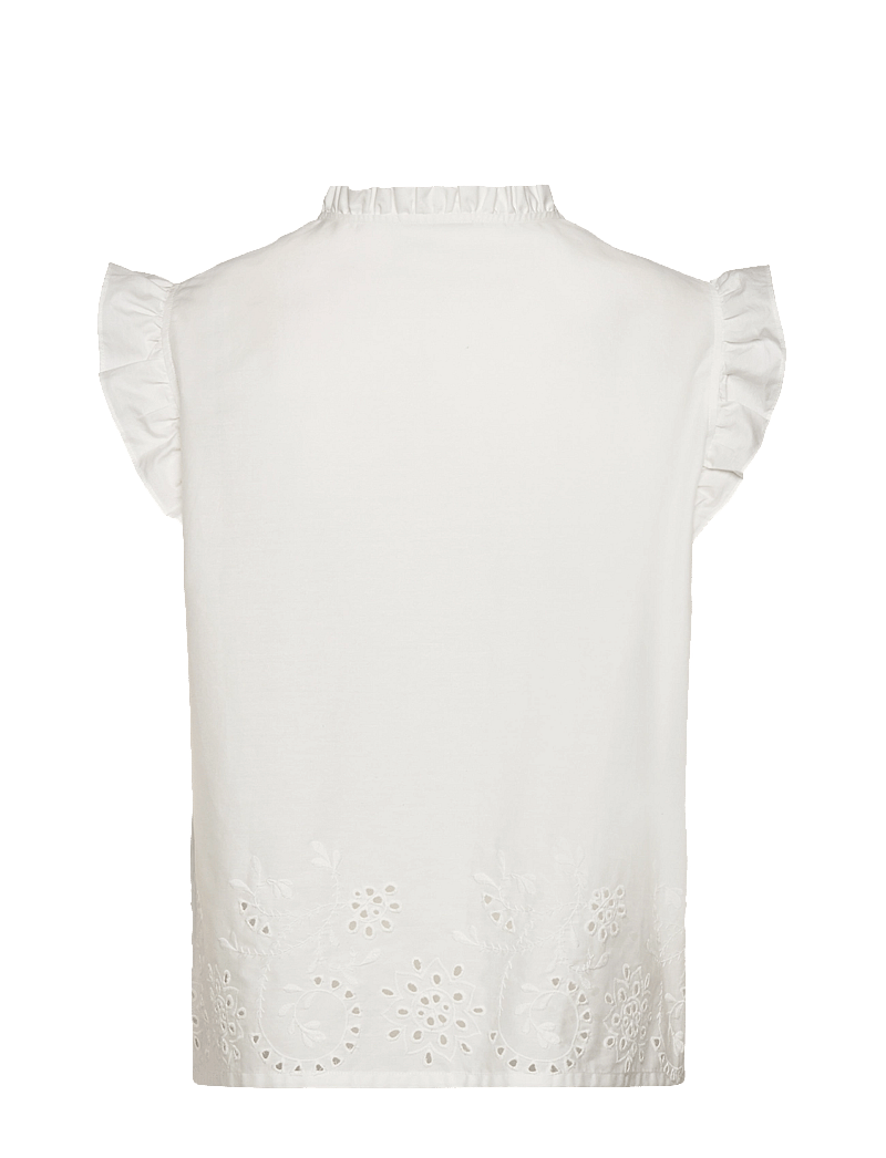 Rosemunde - RWLauren SL Regular Top - sleeveless blouses - new white - 2