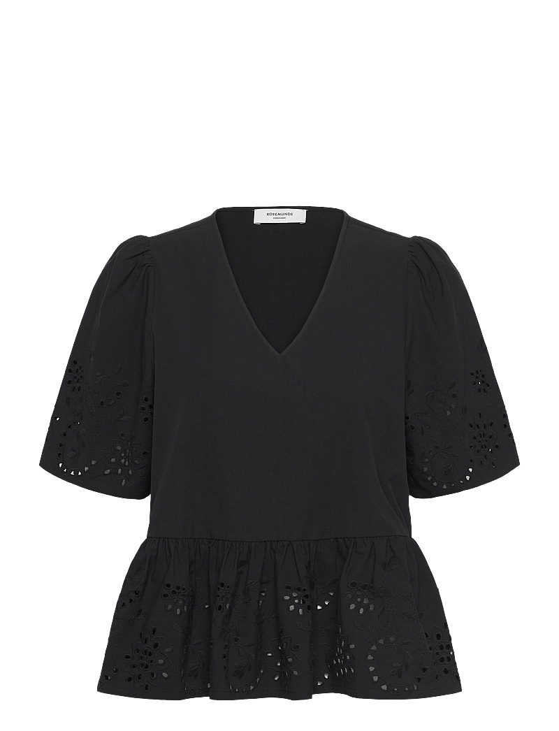 Rosemunde - RWLauren SS Regular Blouse - lühikeste varrukatega pluusid - black - 0