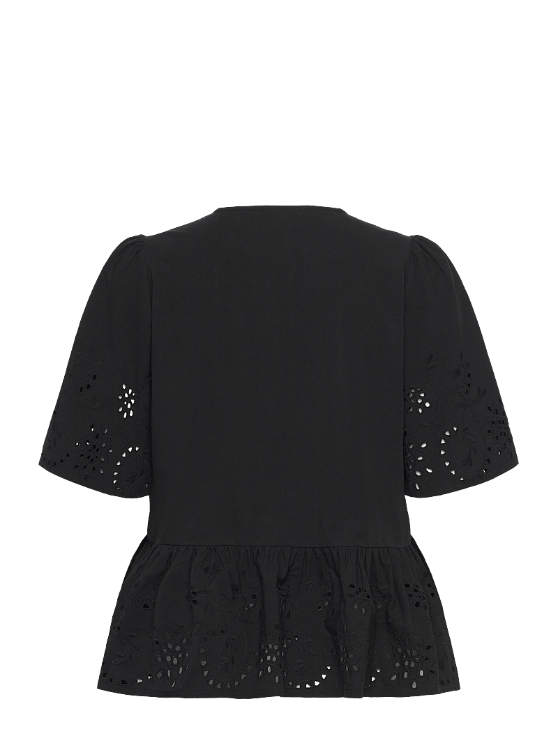 Rosemunde - RWLauren SS Regular Blouse - lühikeste varrukatega pluusid - black - 1