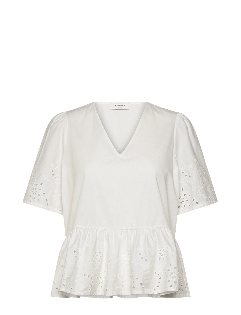 Rosemunde - RWLauren SS Regular Blouse - short-sleeved blouses - new white - 1