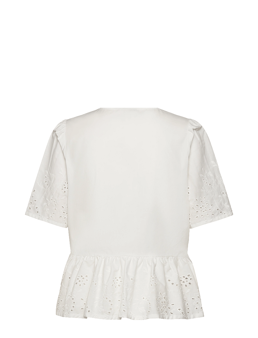 Rosemunde - RWLauren SS Regular Blouse - kurzämlige blusen - new white - 2