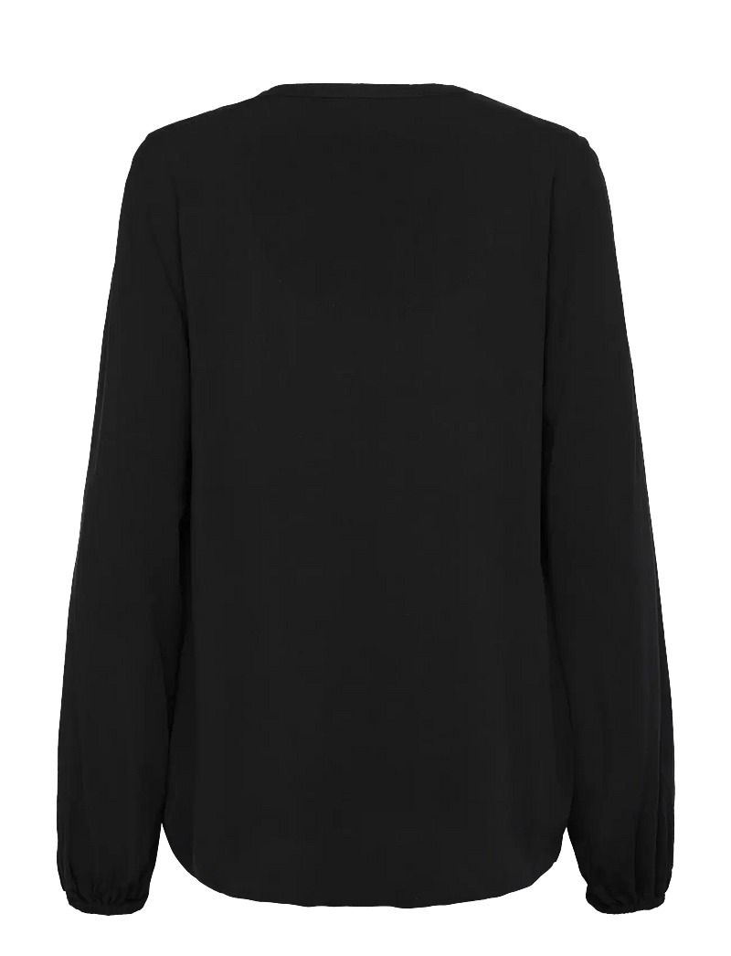 Rosemunde - RWElif LS V-neck Long Blouse - pikkade varrukatega pluusid - black - 1