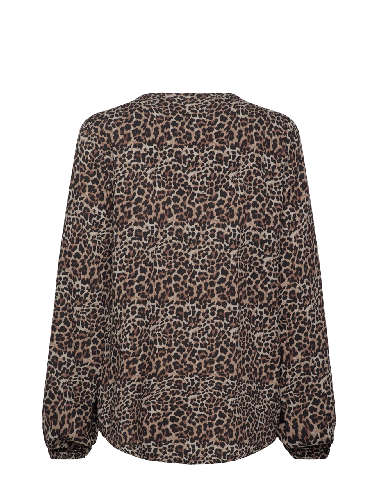 Rosemunde - RWElif LS V-neck Long Blouse - langærmede bluser - leopard print - 2