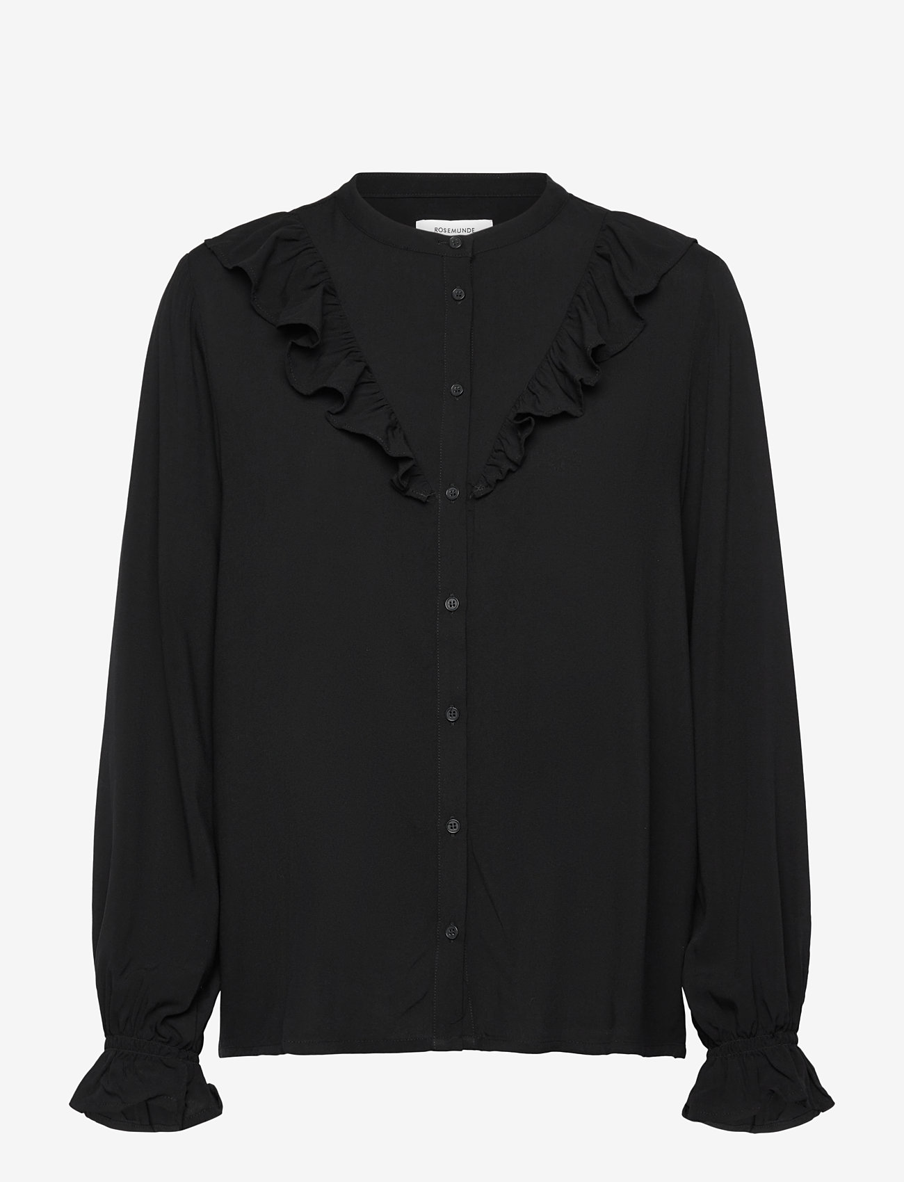 Rosemunde - RWElif LS Frill Shirt - langermede bluser - black - 0