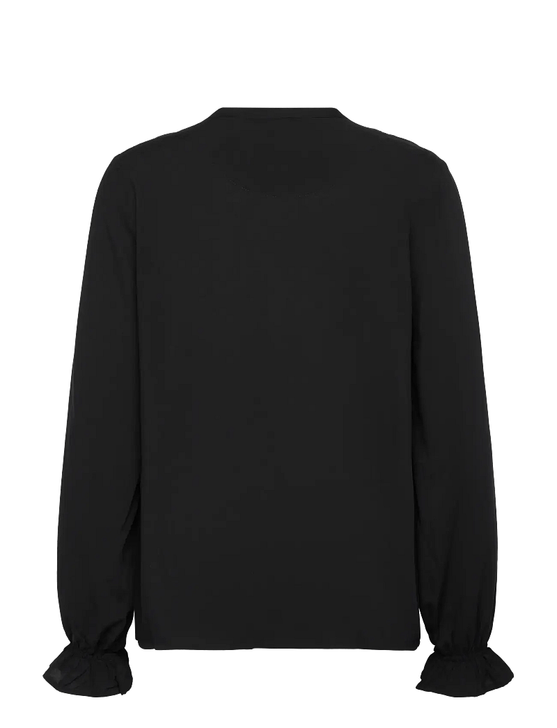 Rosemunde - RWElif LS Frill Shirt - langermede bluser - black - 1