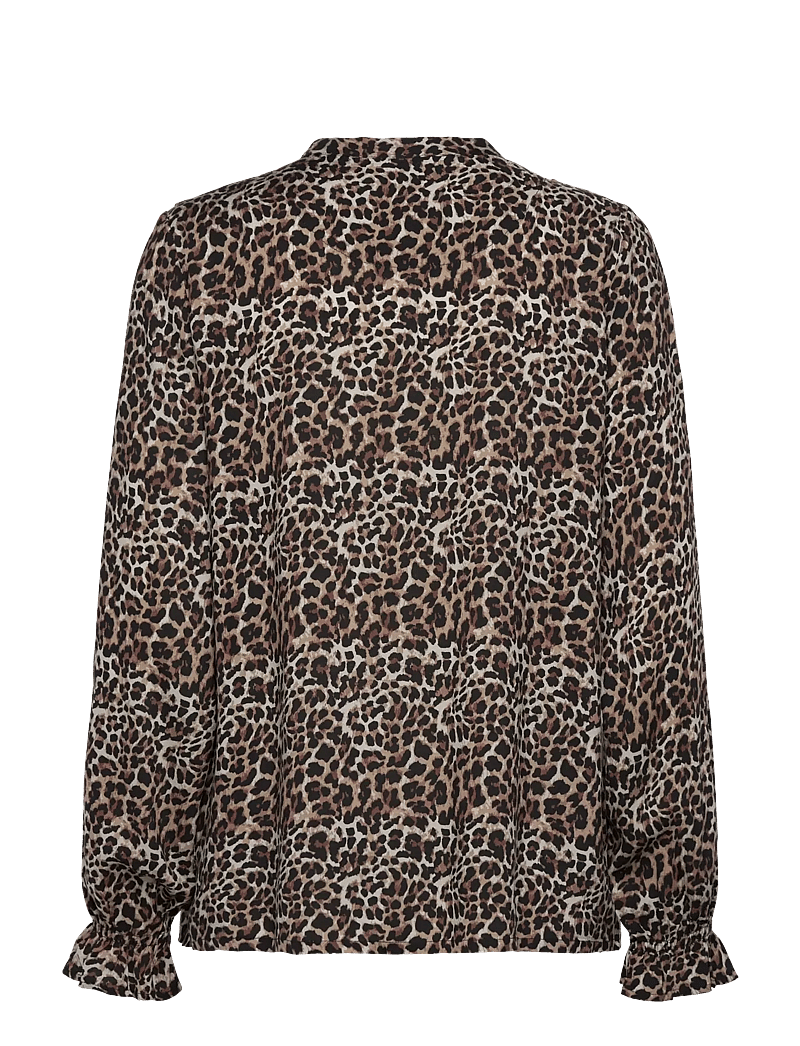 Rosemunde - RWElif LS Frill Shirt - langärmlige blusen - leopard print - 1
