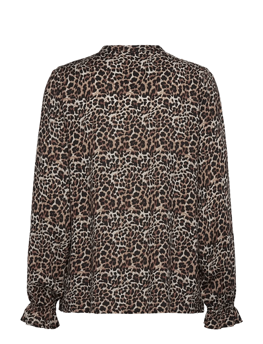 Rosemunde - RWElif LS Frill Shirt - langärmelige blusen - leopard print - 1