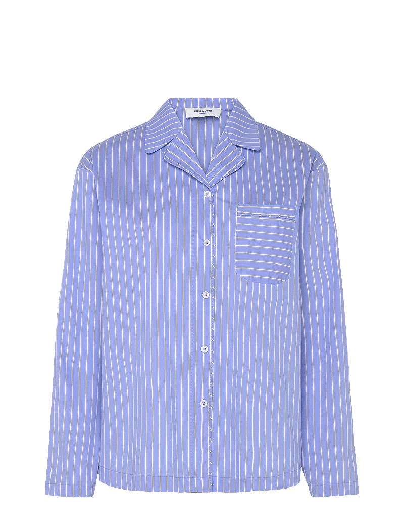 Rosemunde - RWDua LS Pyjama Shirt - oberteile - blue stripe print - 1