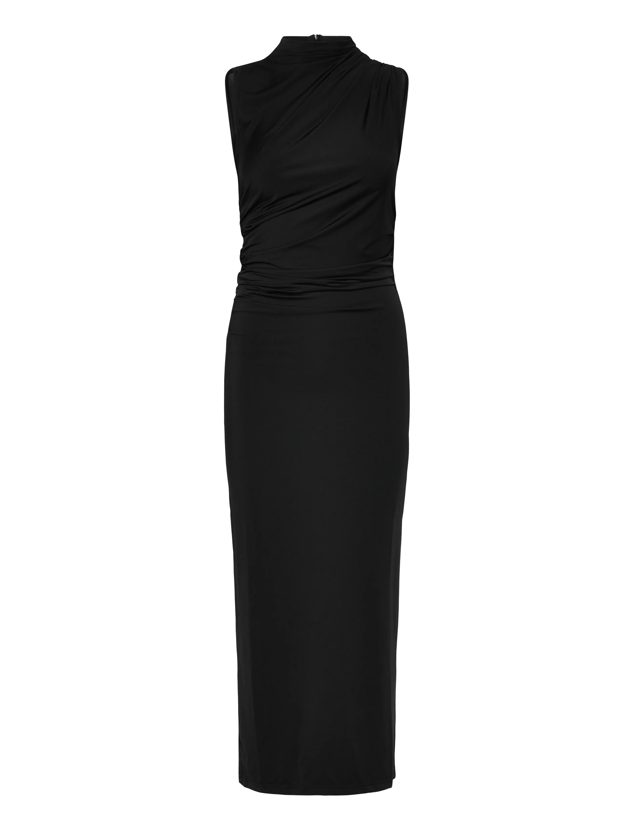 Rosemunde RWBillie SL long drape dress - Modetrends - BLACK / black