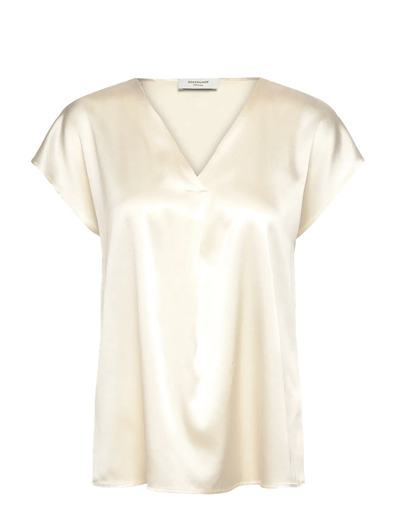 Rosemunde - RWJade Silk SS Blouse - kurzämlige blusen - ivory - 0