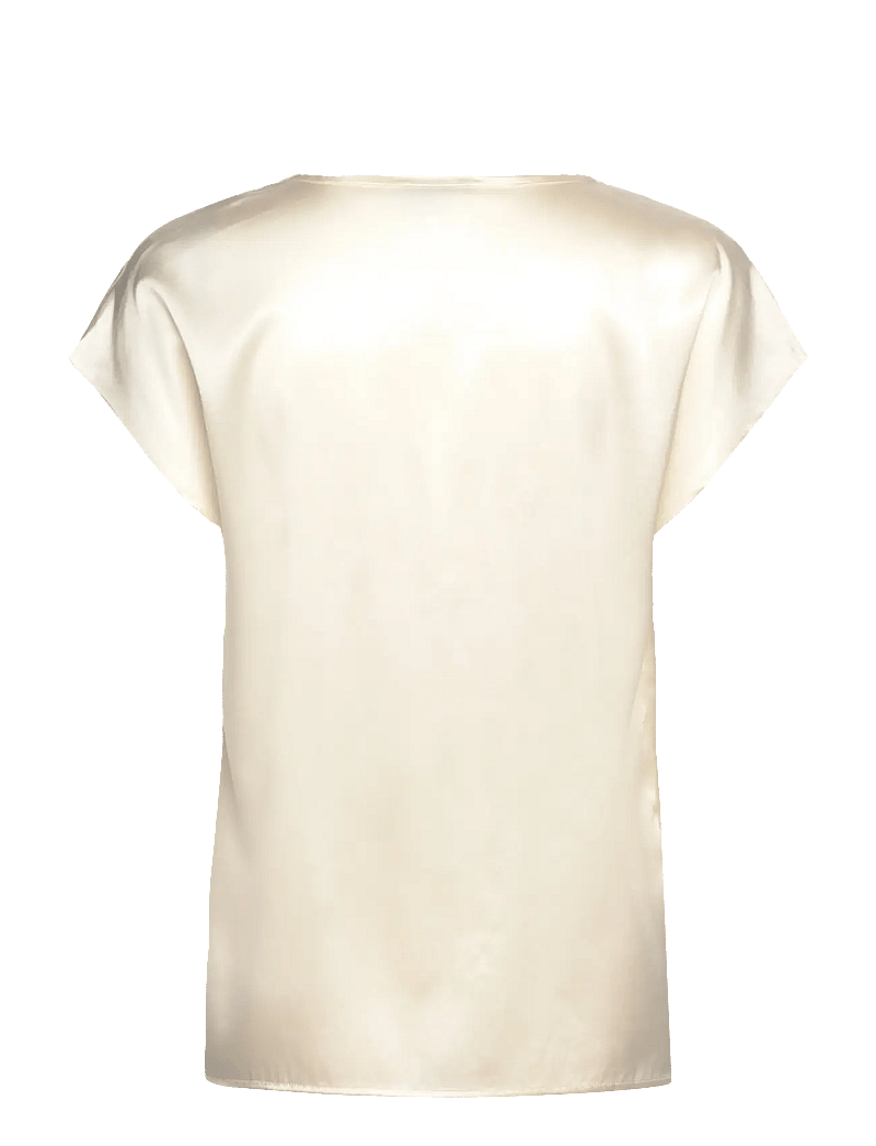 Rosemunde - RWJade Silk SS Blouse - kurzämlige blusen - ivory - 1