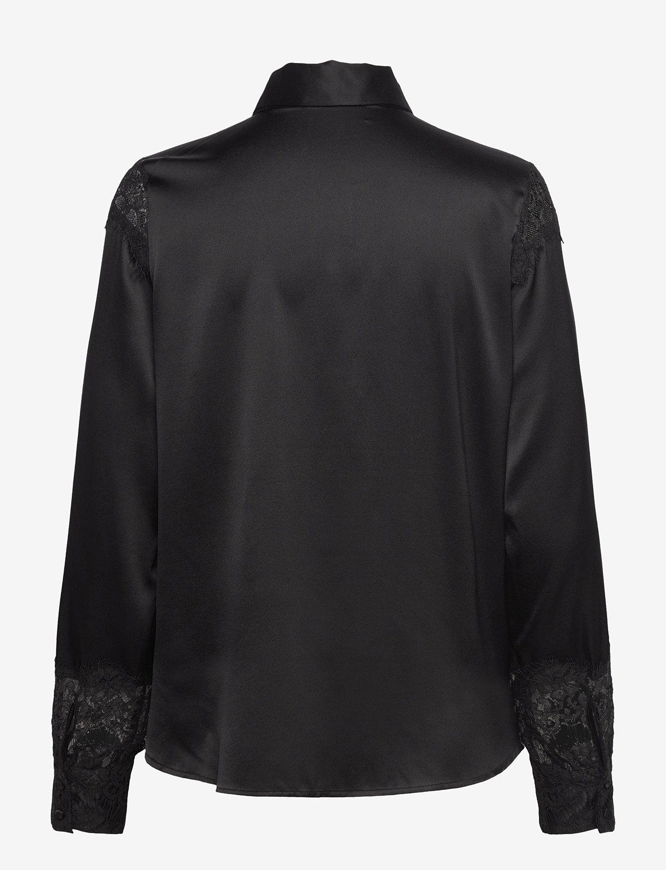 Rosemunde - RWJade LS Lace Shirt - langærmede bluser - black - 1