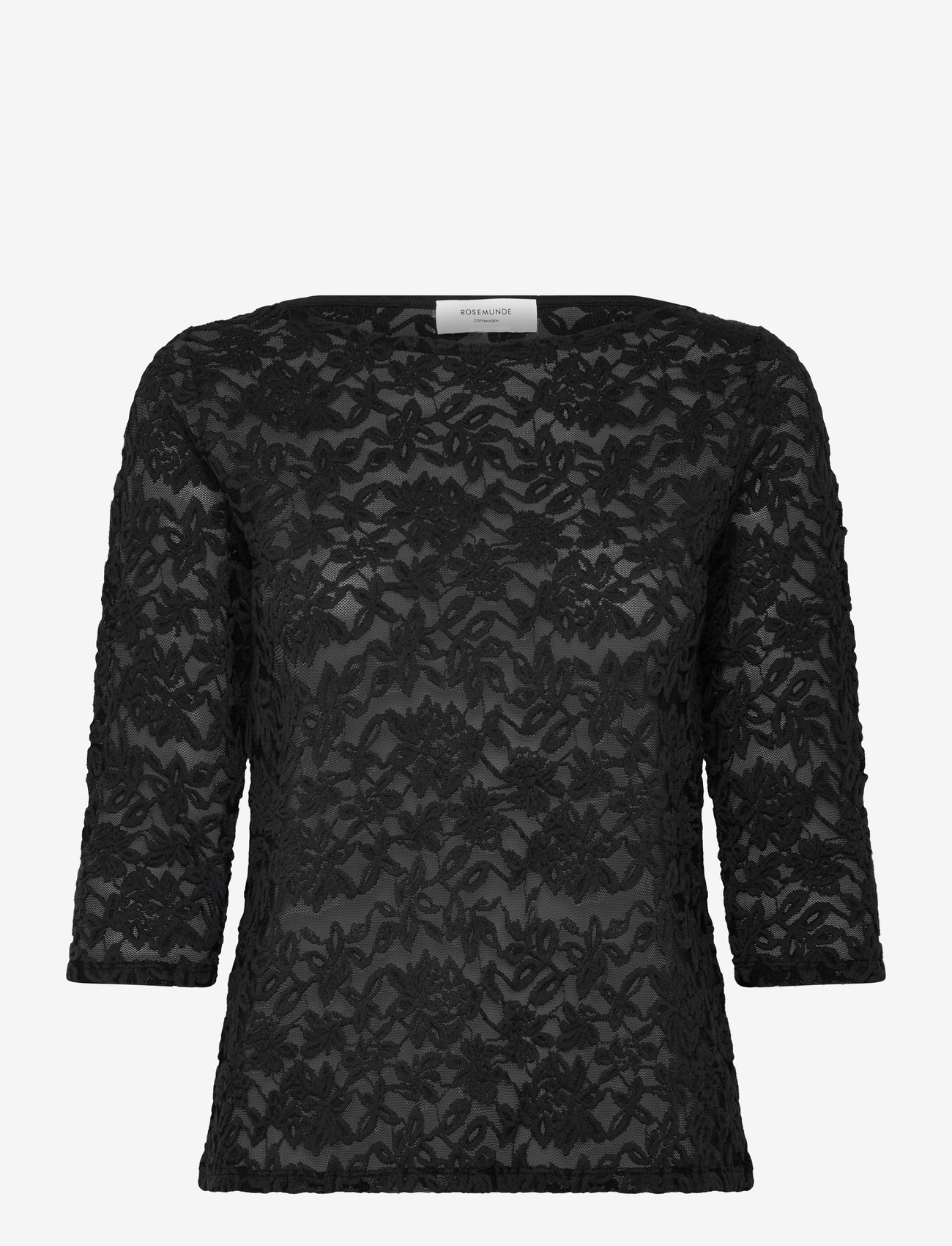 Rosemunde - RWDelicia 2/4 Boatneck T-shirt - langærmede toppe - black - 1