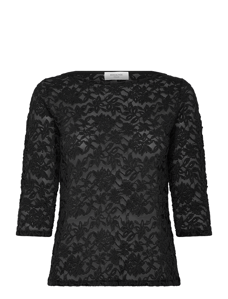 Rosemunde - RWDelicia 2/4 Boatneck T-shirt - langærmede toppe - black - 1